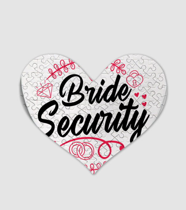 Bride Security model alb pe tricou