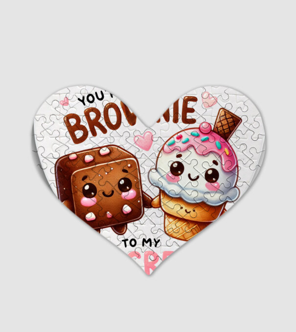 Brownie to my Ice Cream model alb pe tricou