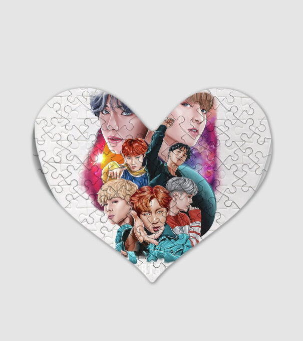 BTS POSTER model alb pe tricou