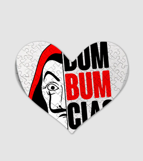 bumbum ciao money heist model alb pe tricou