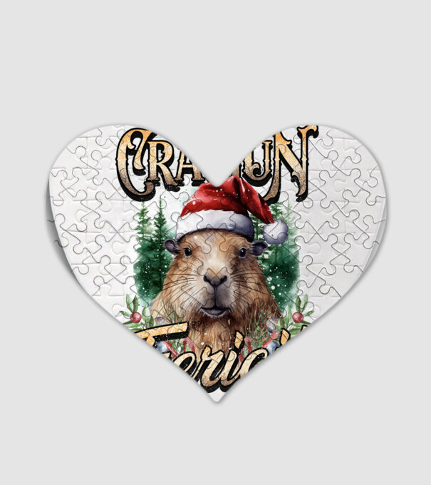Capybara christmas model alb pe tricou