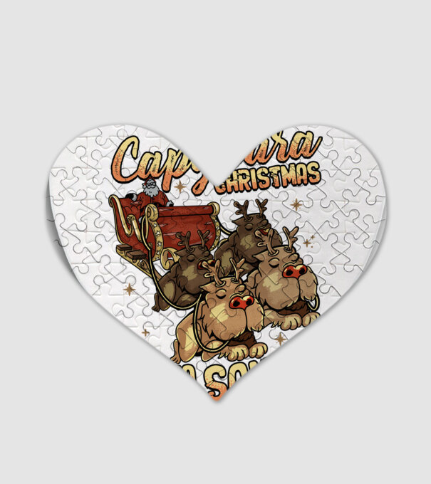 Capybara christmas santa squad model alb pe tricou