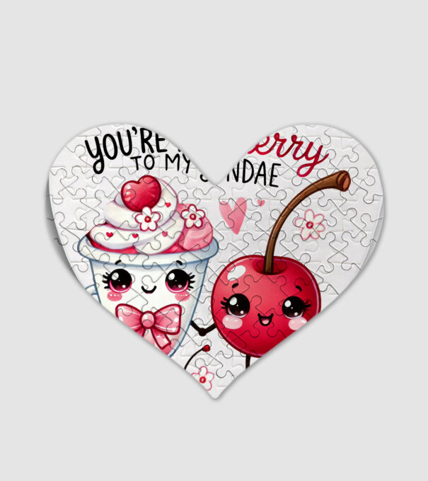 Cherry to my Sunday model alb pe tricou