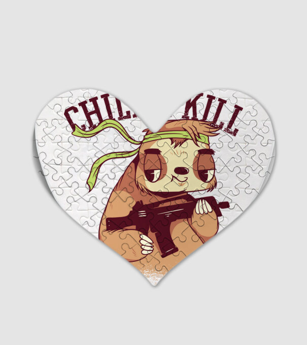 chill and kill model alb pe tricou