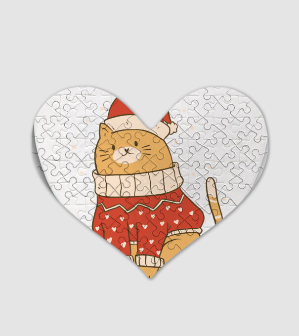 Christmas cat model alb pe tricou
