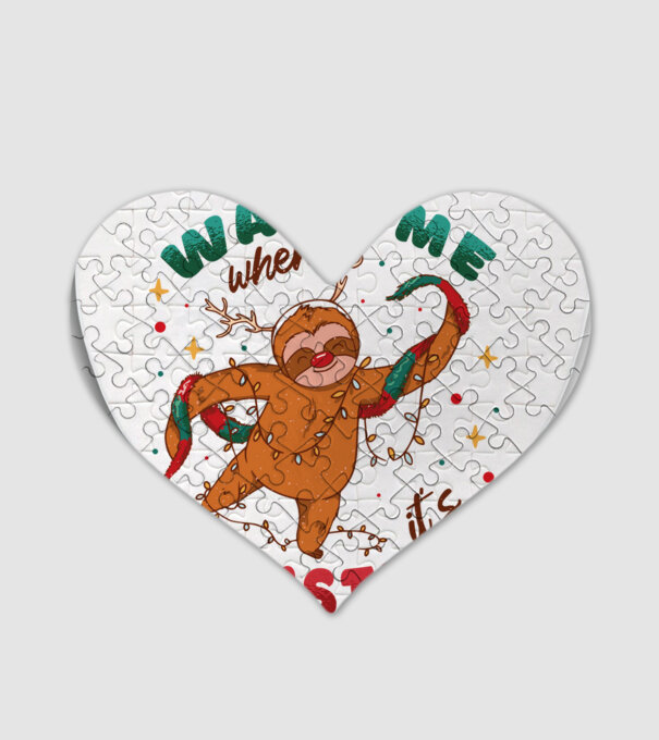 Christmas Sloth model alb pe tricou