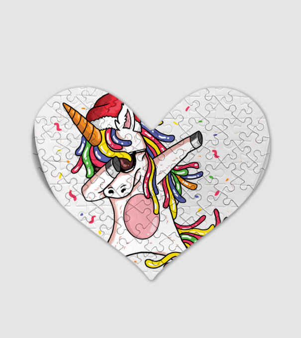 Christmas unicorn dab model alb pe tricou