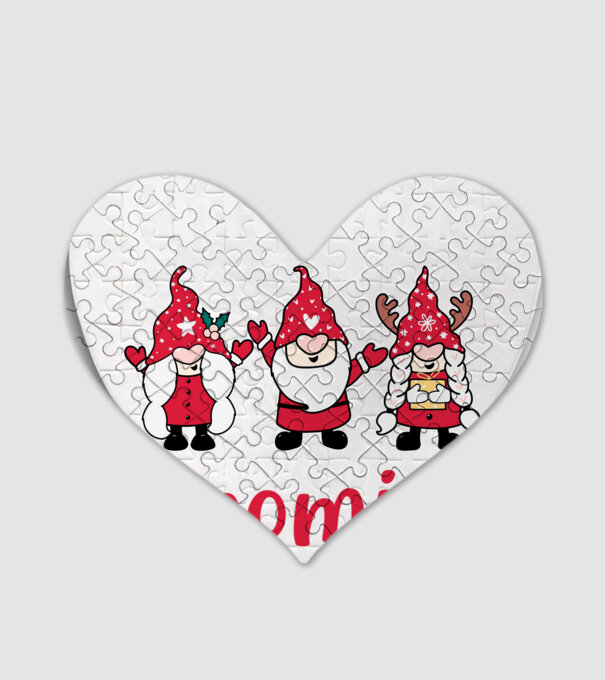 Christmas with my gnomies model alb pe tricou