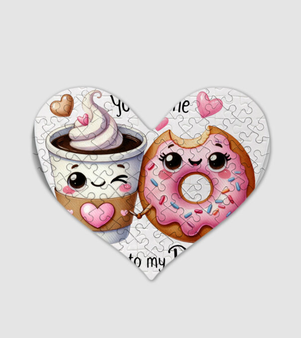 Coffee to my Donut model alb pe tricou