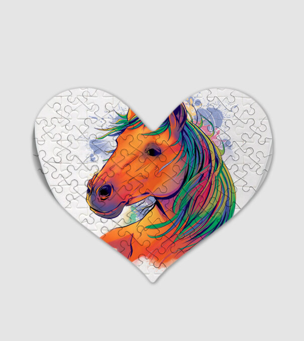Colorful Horse model alb pe tricou