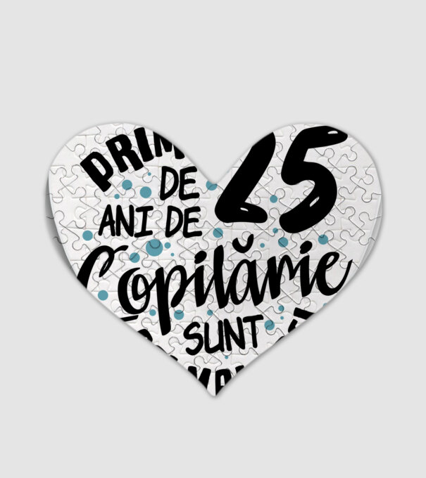 Copilărie 25 de ani model alb pe tricou