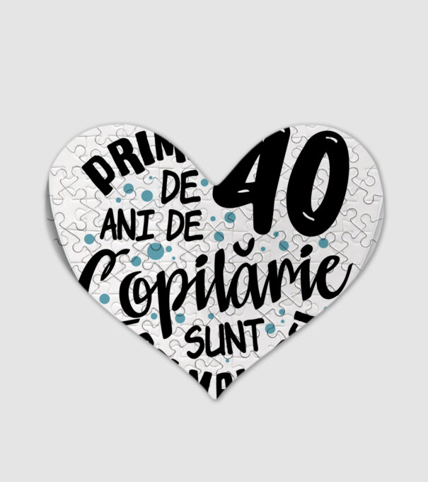 Copilărie 40 de ani model alb pe tricou