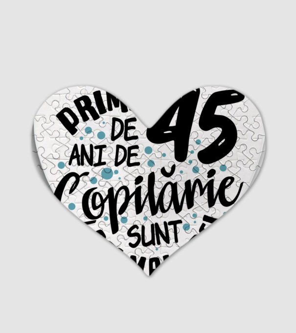 Copilărie 45 de ani model alb pe tricou