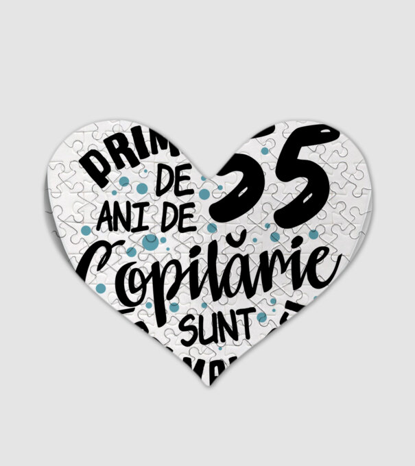 Copilărie 55 de ani model alb pe tricou