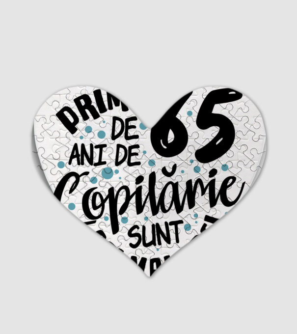 Copilărie 65 de ani model alb pe tricou