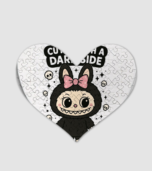 Cutie with a dark side model alb pe tricou
