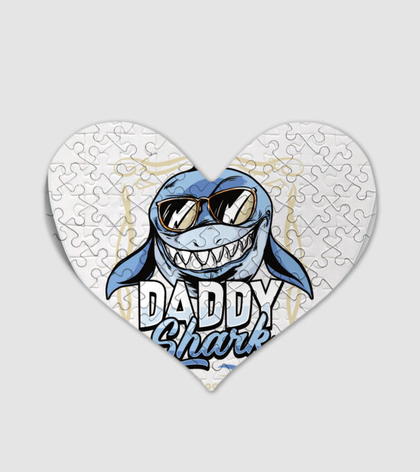 Daddy Shark model alb pe tricou
