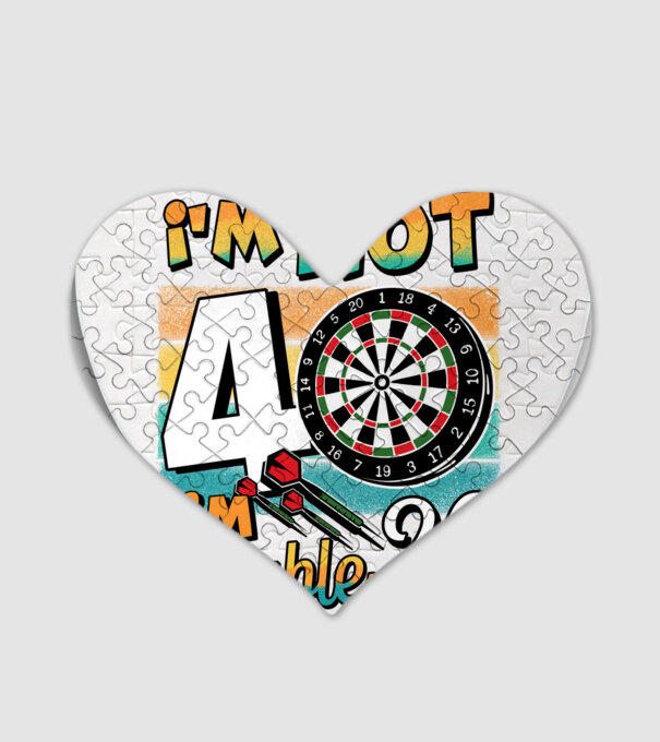 Darts Birthday 40 years old model alb pe tricou