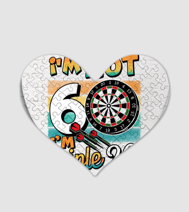 Darts Birthday 60 years old model alb pe tricou