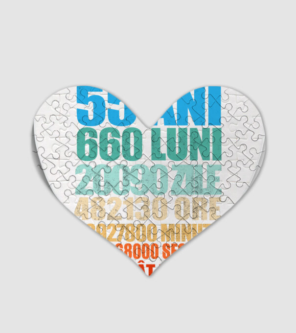 De 55 ani - luni - zile - ore - minute - secunde - sunt atât de cool model alb pe tricou