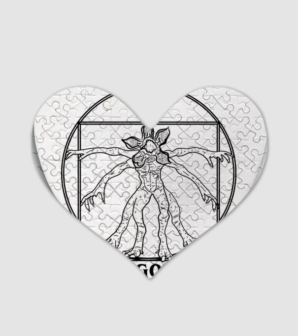 demogorgon da vinci model alb pe tricou