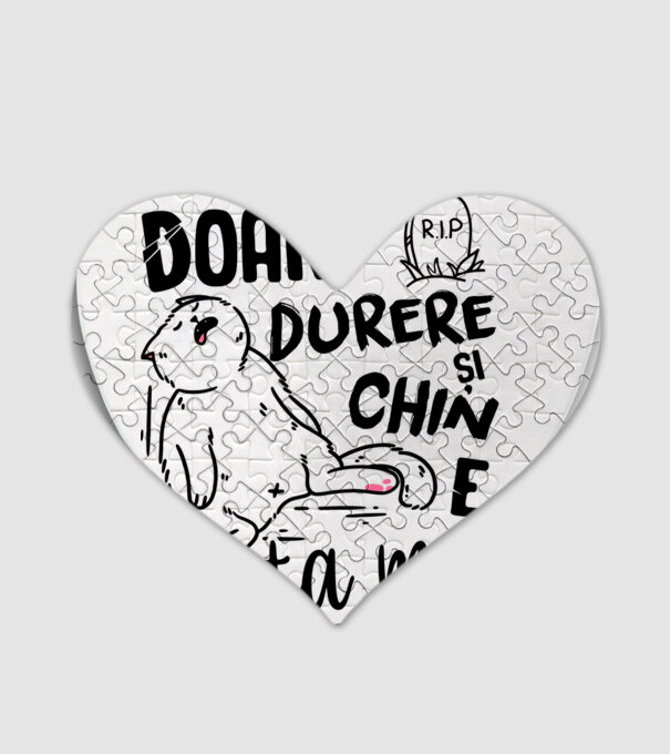 Doar durere și chin e viața mea model alb pe tricou