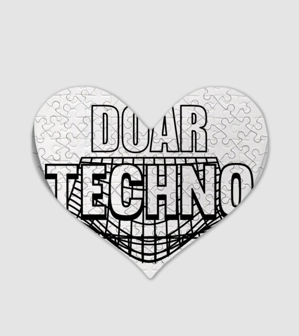 Doar techno model alb pe tricou