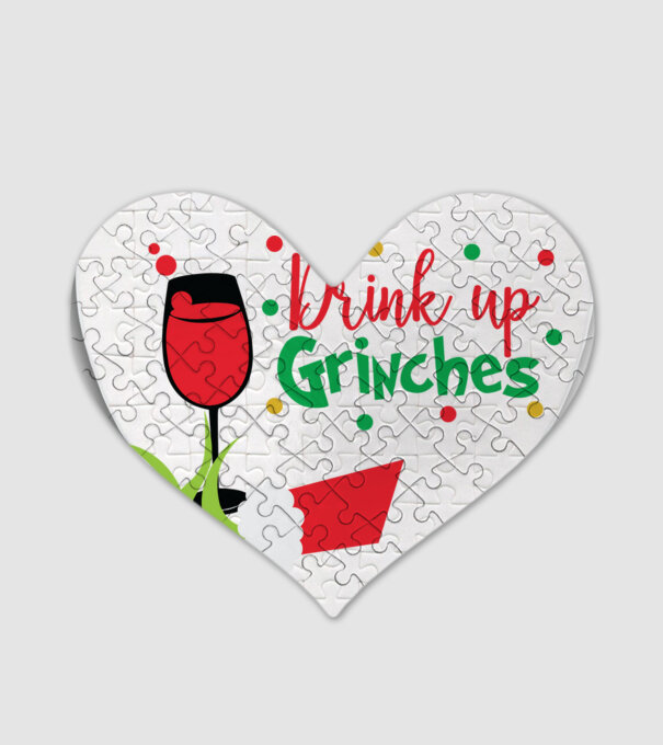 Drink up Grinches model alb pe tricou