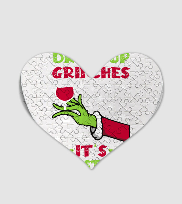 Drink up grinches it's christmas model alb pe tricou