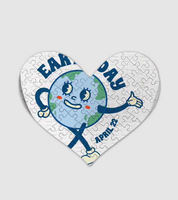 Earth Day model alb pe tricou