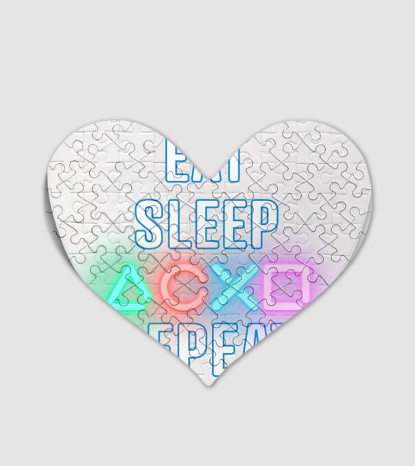 Eat sleep PS model alb pe tricou