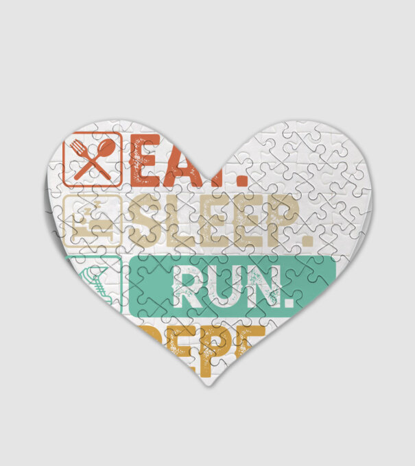 Eat Sleep Run Repeat model alb pe tricou