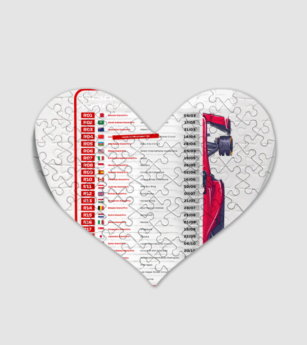 F1 Calendar TBA model alb pe tricou