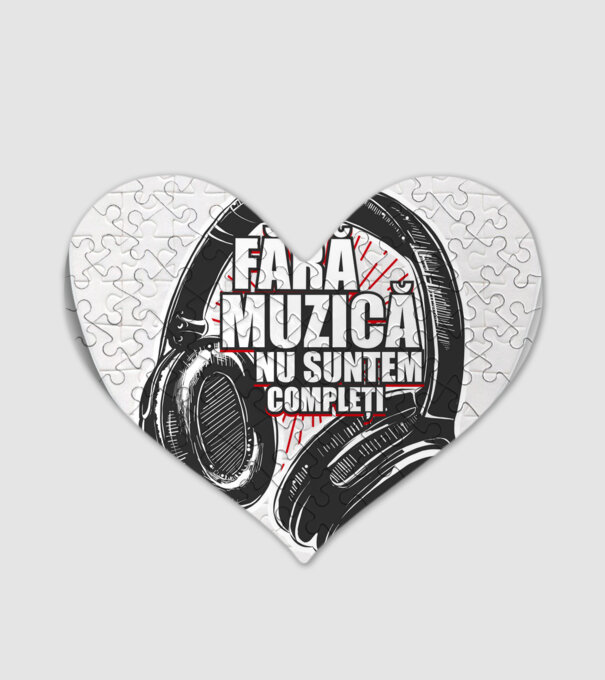 Fără muzică nu suntem compleți - Muzica ne atinge emoțional acolo, unde doar cuvintele nu o pot face. model alb pe tricou