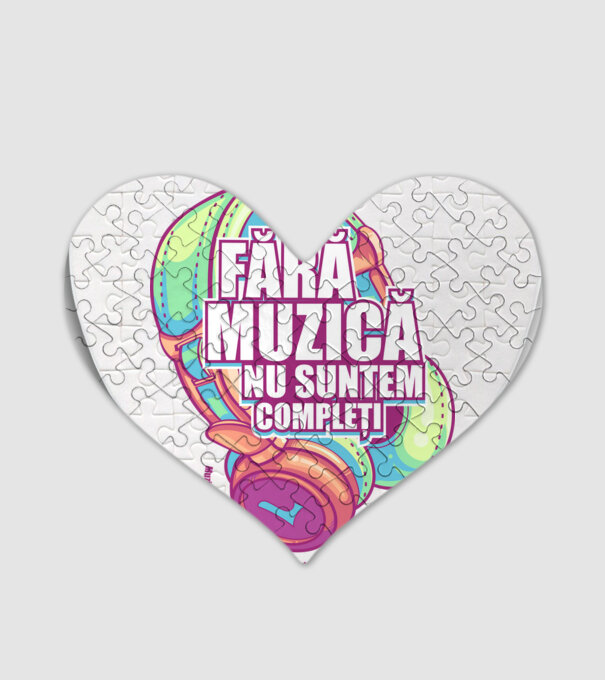 Fără muzică nu suntem compleți - Muzica ne atinge emoțional acolo, unde doar cuvintele nu o pot face. model alb pe tricou