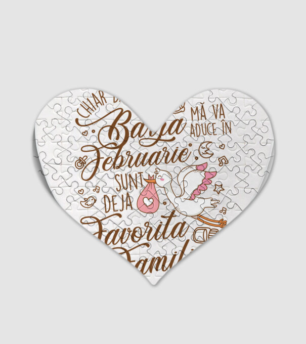 Favorita familiei FEBRUARIE model alb pe tricou