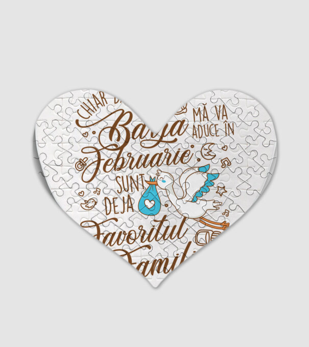 Favoritul familiei FEBRUARIE model alb pe tricou