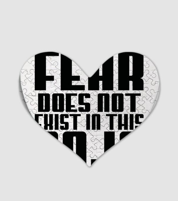 fear doesnt exist in this dojo model alb pe tricou