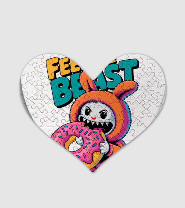 Feed the beast model alb pe tricou