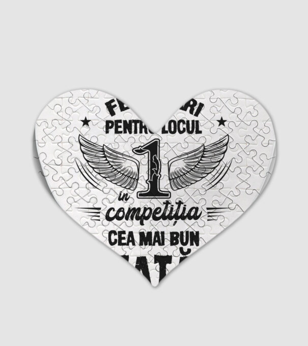 Felicitări pentru locul 1 în competiția Cel mai bun tată! model alb pe tricou
