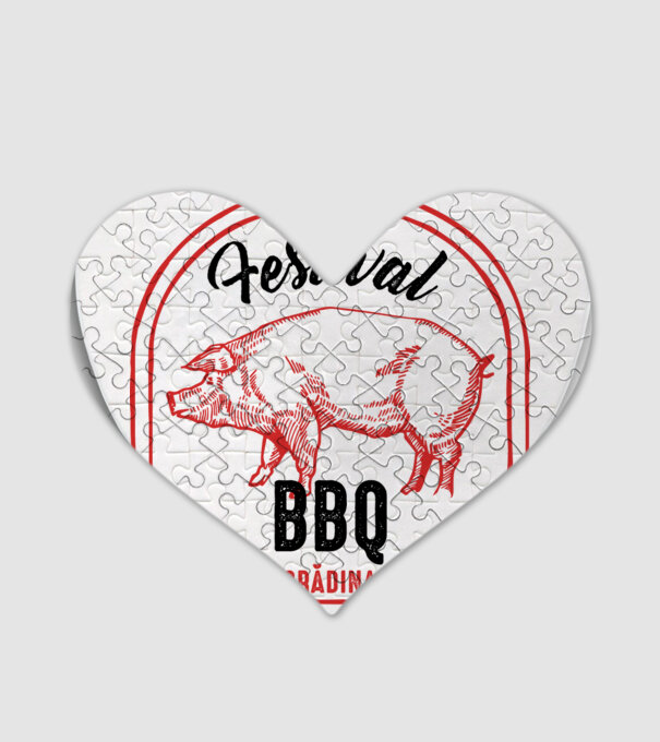 Festival BBQ - cu tata în grădina din spate! model alb pe tricou
