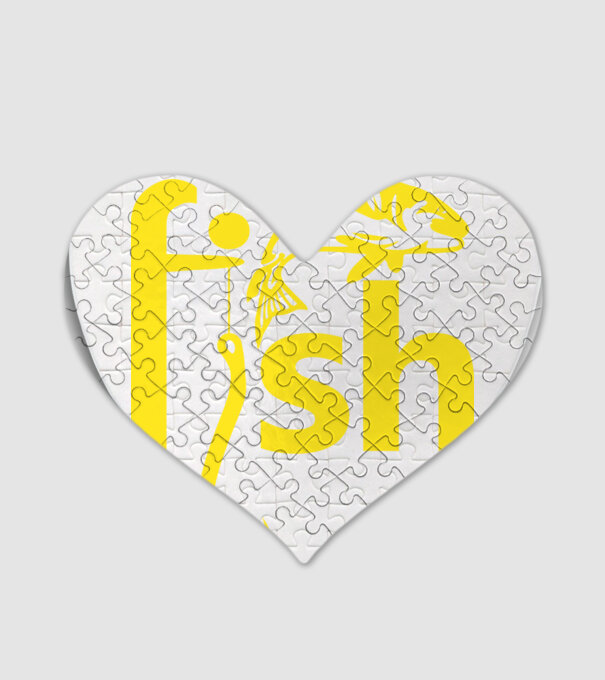 Fish model alb pe tricou