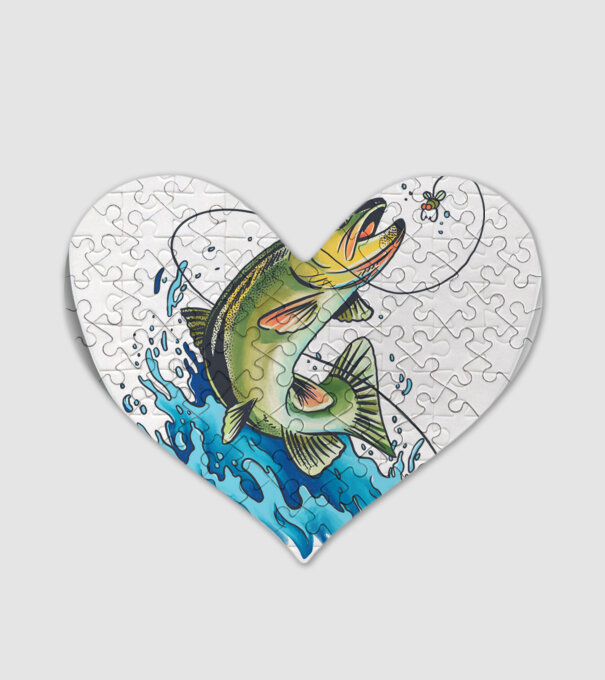 Fish model alb pe tricou