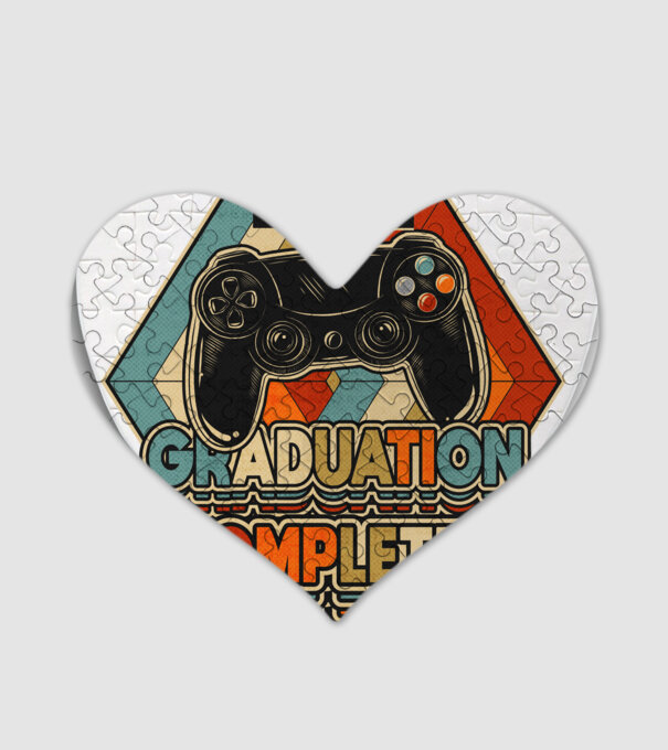 Graduatuion completed retro model alb pe tricou