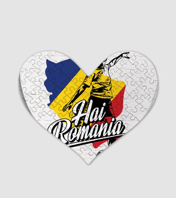 Hai romania fotbal model alb pe tricou