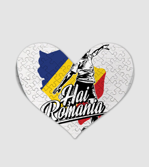 Hai romania fotbal model alb pe tricou