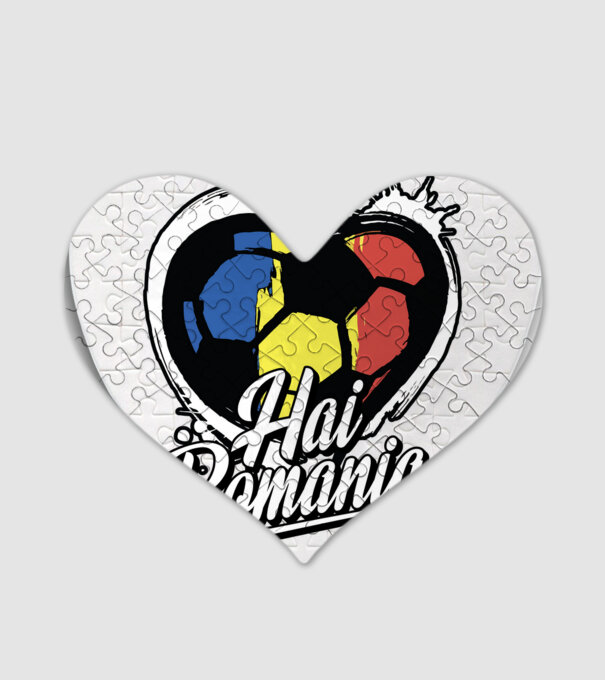 Hai romania heart model alb pe tricou