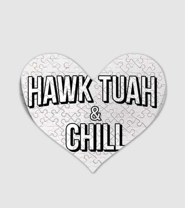 Hawk tuah and chill netflix model alb pe tricou