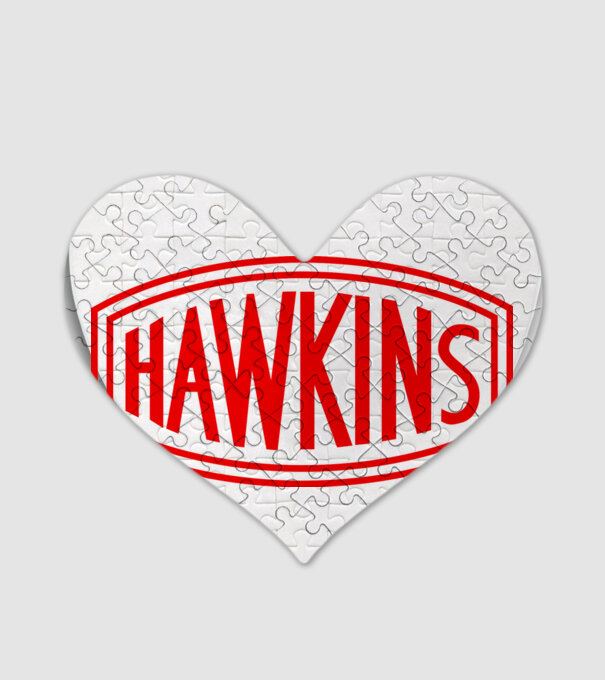 hawkins stranger things model alb pe tricou