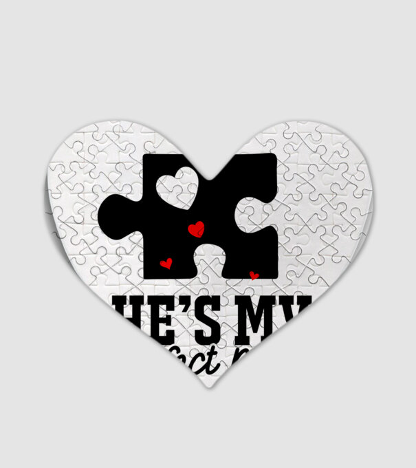 He is my perfect match model alb pe tricou